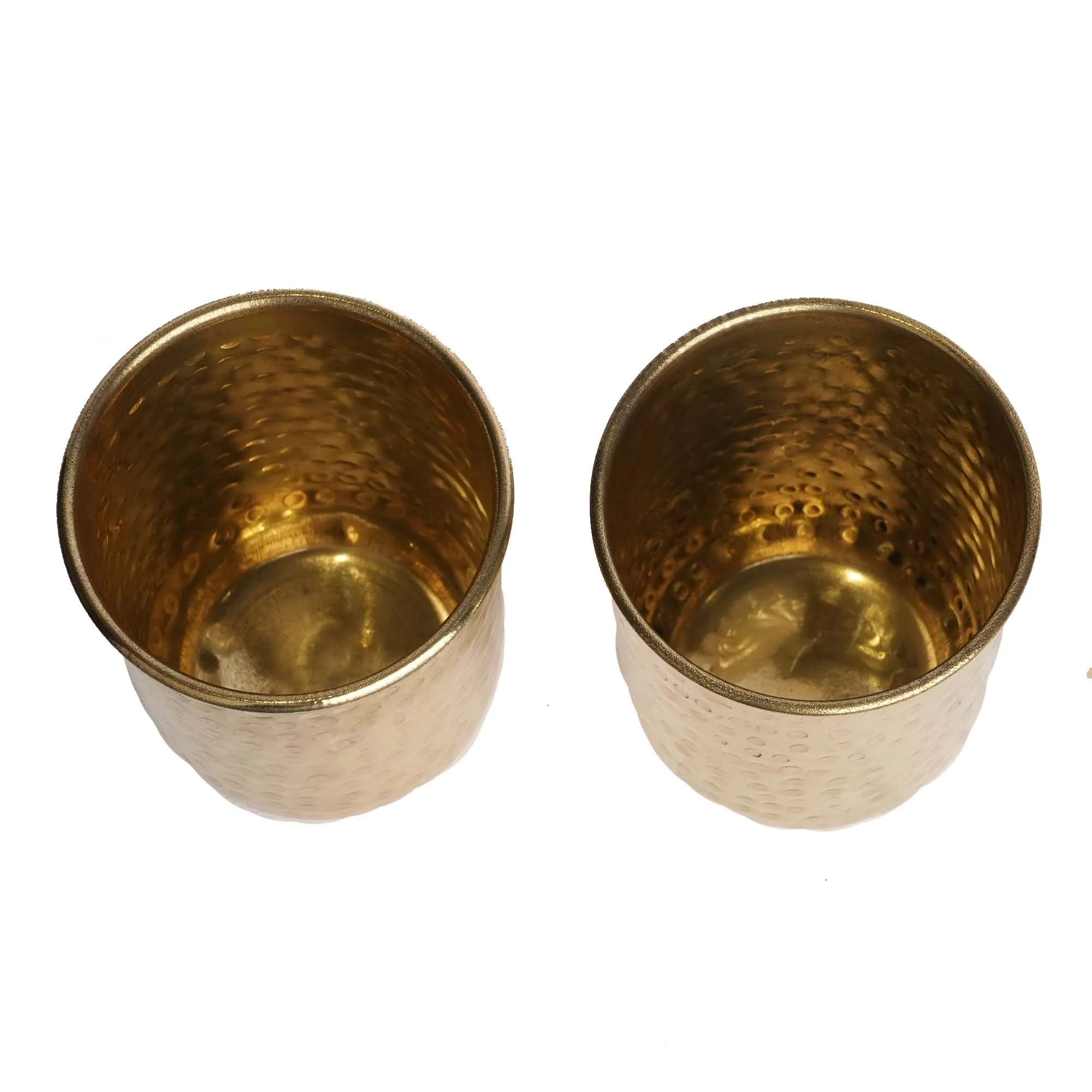 Brass Glass Hem Pair | Decorative Pooja Accessory – 3.5