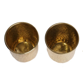 Brass Glass Hem Pair | Decorative Pooja Accessory – 3.5