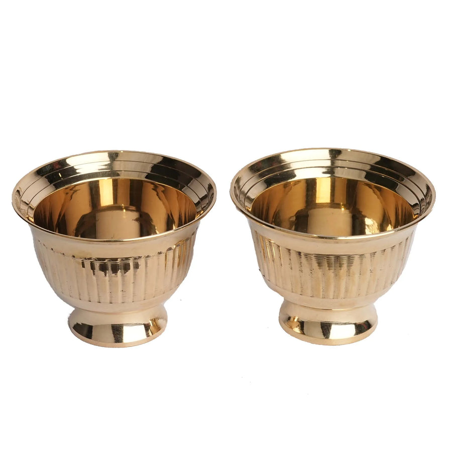 Brass Padam Phyala Pair | Decorative Pooja Accessory – 2.5" Height