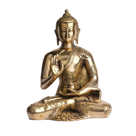 Handcrafted Brass Sitting Buddha Idol | Meditation Statue for Home Decor and Pooja – 9