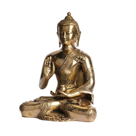 Handcrafted Brass Sitting Buddha Idol | Meditation Statue for Home Decor and Pooja – 9