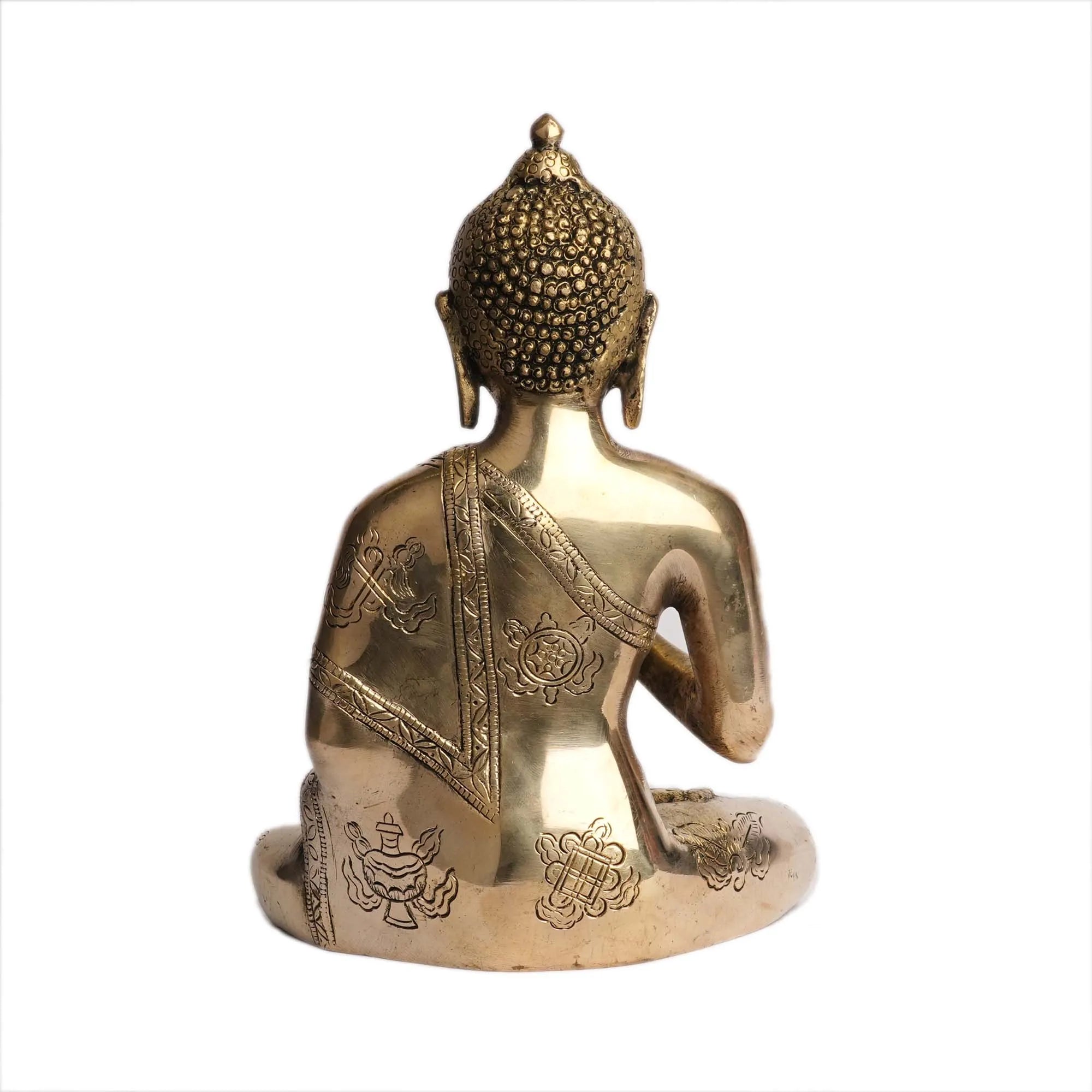 Handcrafted Brass Sitting Buddha Idol | Meditation Statue for Home Decor and Pooja – 9