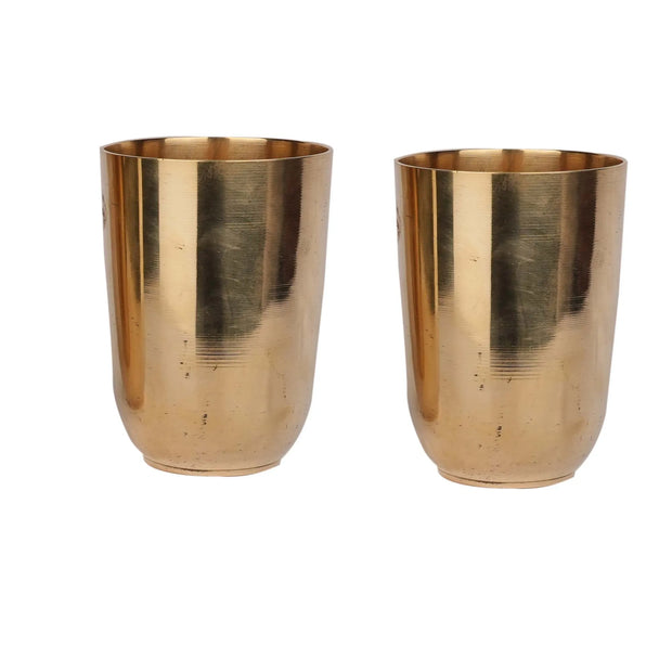 Handcrafted Brass Glass Special Pair – Traditional Pooja Décor -4" Height