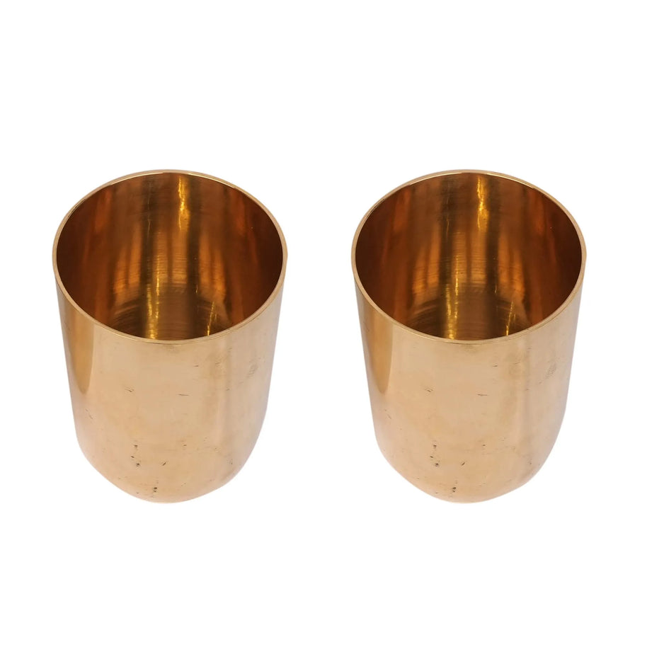 Handcrafted Brass Glass Special Pair – Traditional Pooja Décor -4" Height
