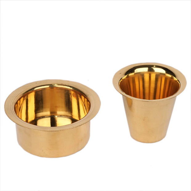 Handcrafted Brass Coffee Dabra Set – 1.8" Height