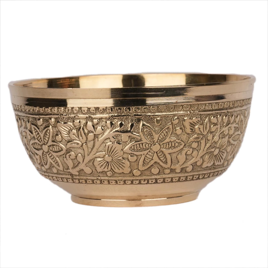 Handcrafted Brass Embossed Katori – 2.5