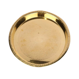 Handcrafted Brass Embossed Khumcha Plate – 10