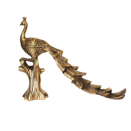 Handcrafted Brass Peacock Figurine | Decorative Showpiece – 8.5