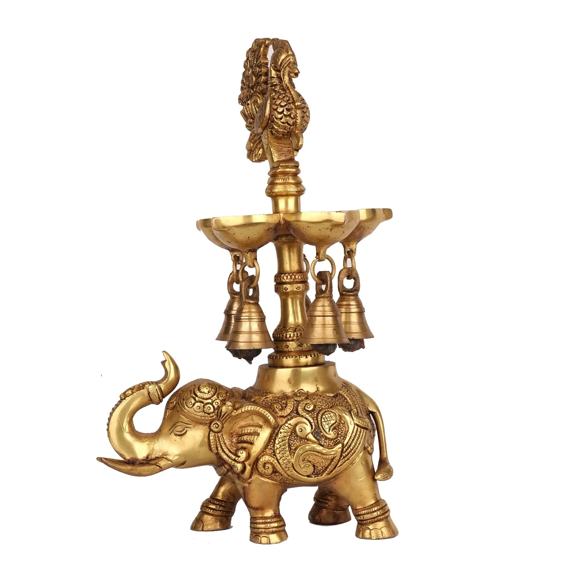 Handcrafted Brass Bird Deepak on Elephant | Traditional Diya – 13