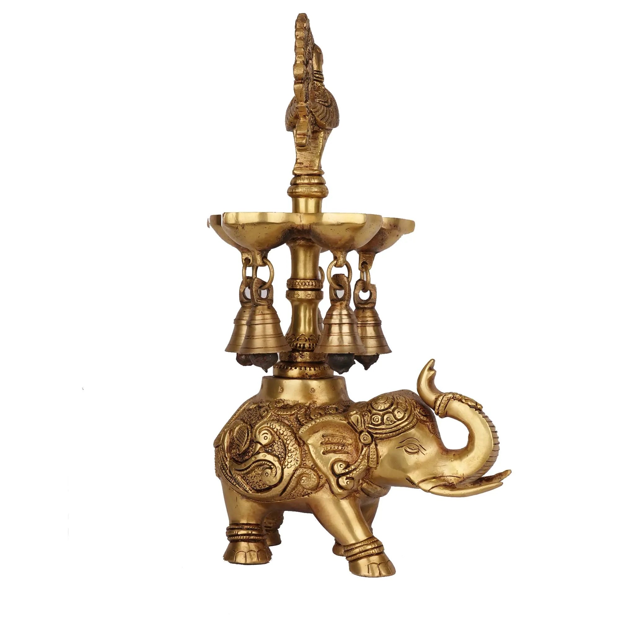 Handcrafted Brass Bird Deepak on Elephant | Traditional Diya – 13
