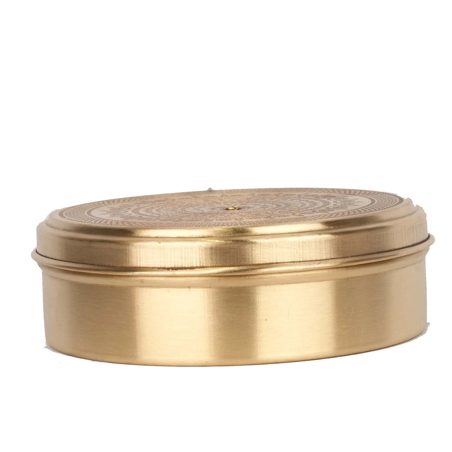 Handcrafted Brass Tiny Masala Box | Traditional Spice Box – 6