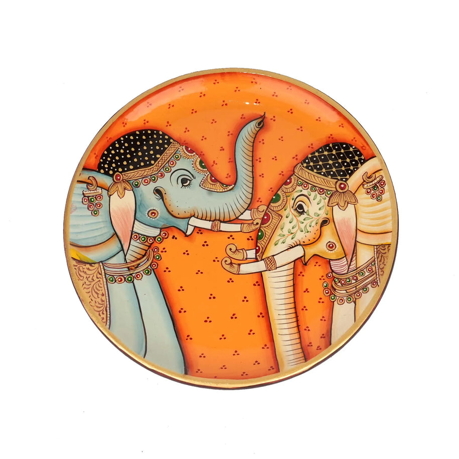 Handcrafted Wooden Painted Elephant  | Traditional Décor – 11.5