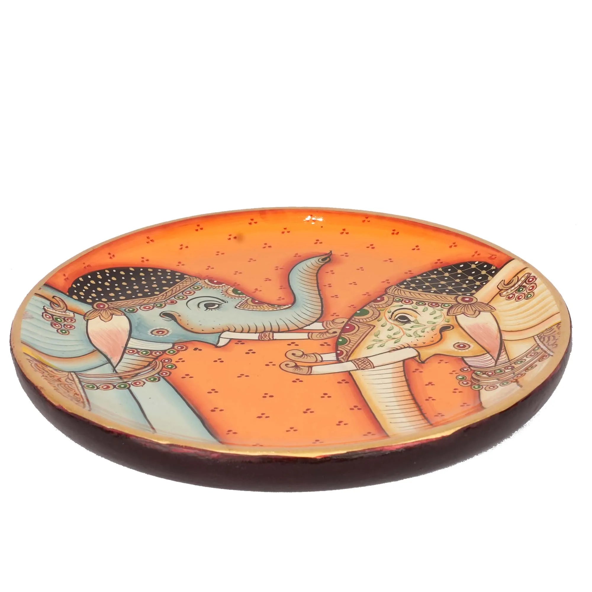 Handcrafted Wooden Painted Elephant  | Traditional Décor – 11.5