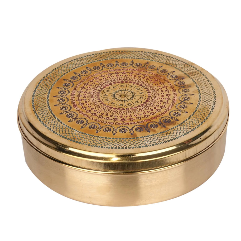 Handcrafted Brass Masala Box | Traditional Spice Box – 9