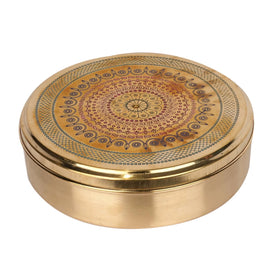 Handcrafted Brass Masala Box | Traditional Spice Box – 9