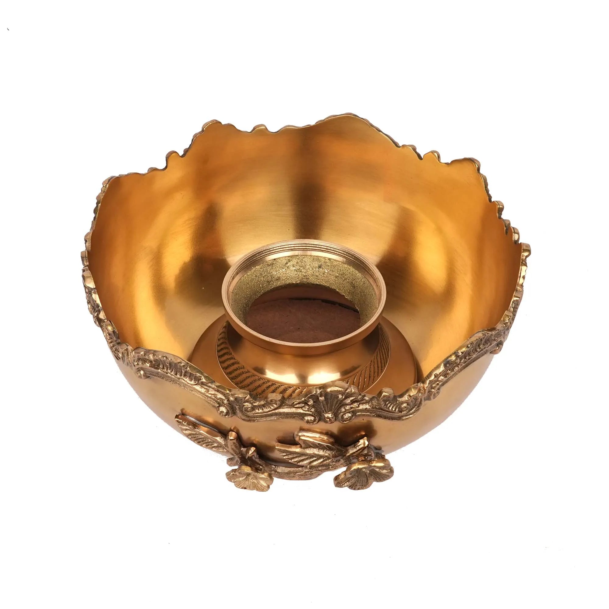 Handcrafted Brass Flower Bowl | Decorative Brass Bowl – 4