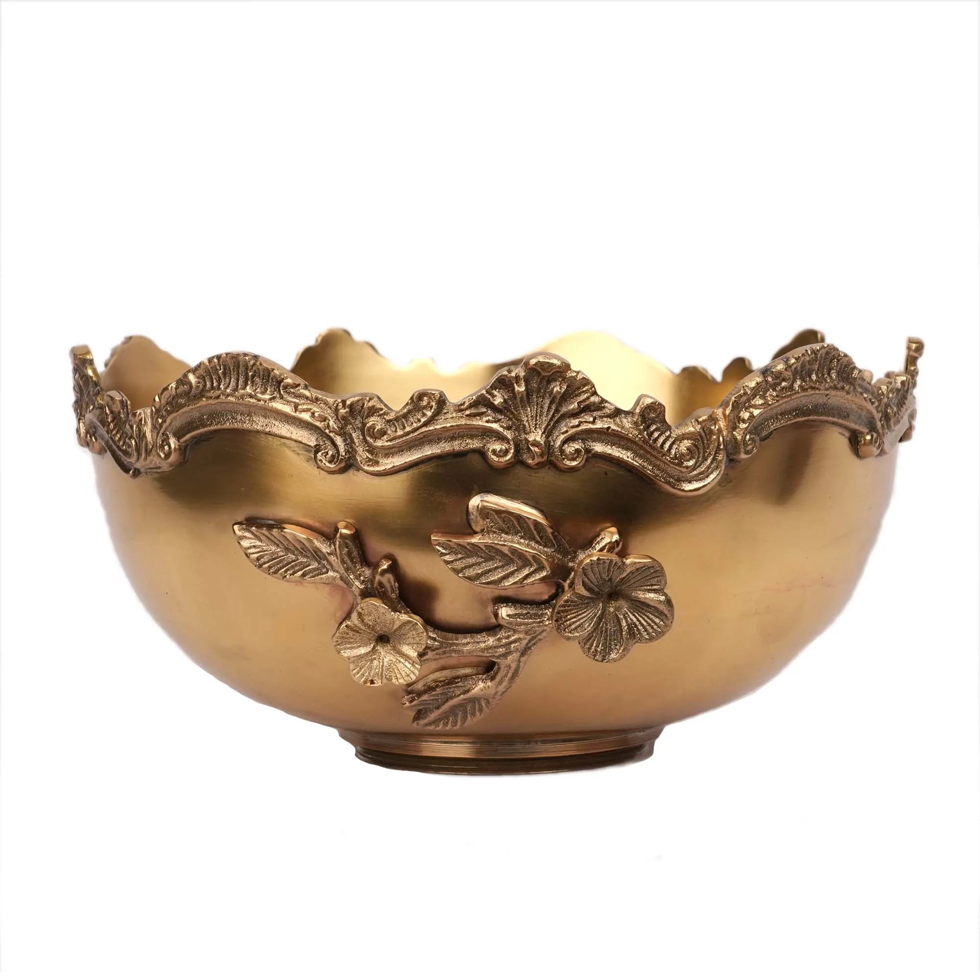 Handcrafted Brass Flower Bowl | Decorative Brass Bowl – 4