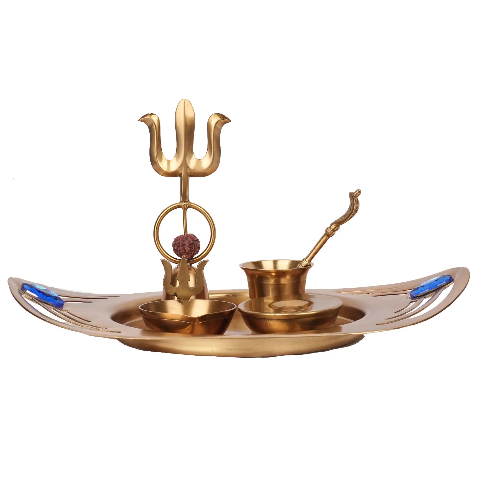 Brass Pooja Set | Traditional Prayer Set – 10.5