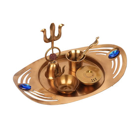 Brass Pooja Set | Traditional Prayer Set – 10.5
