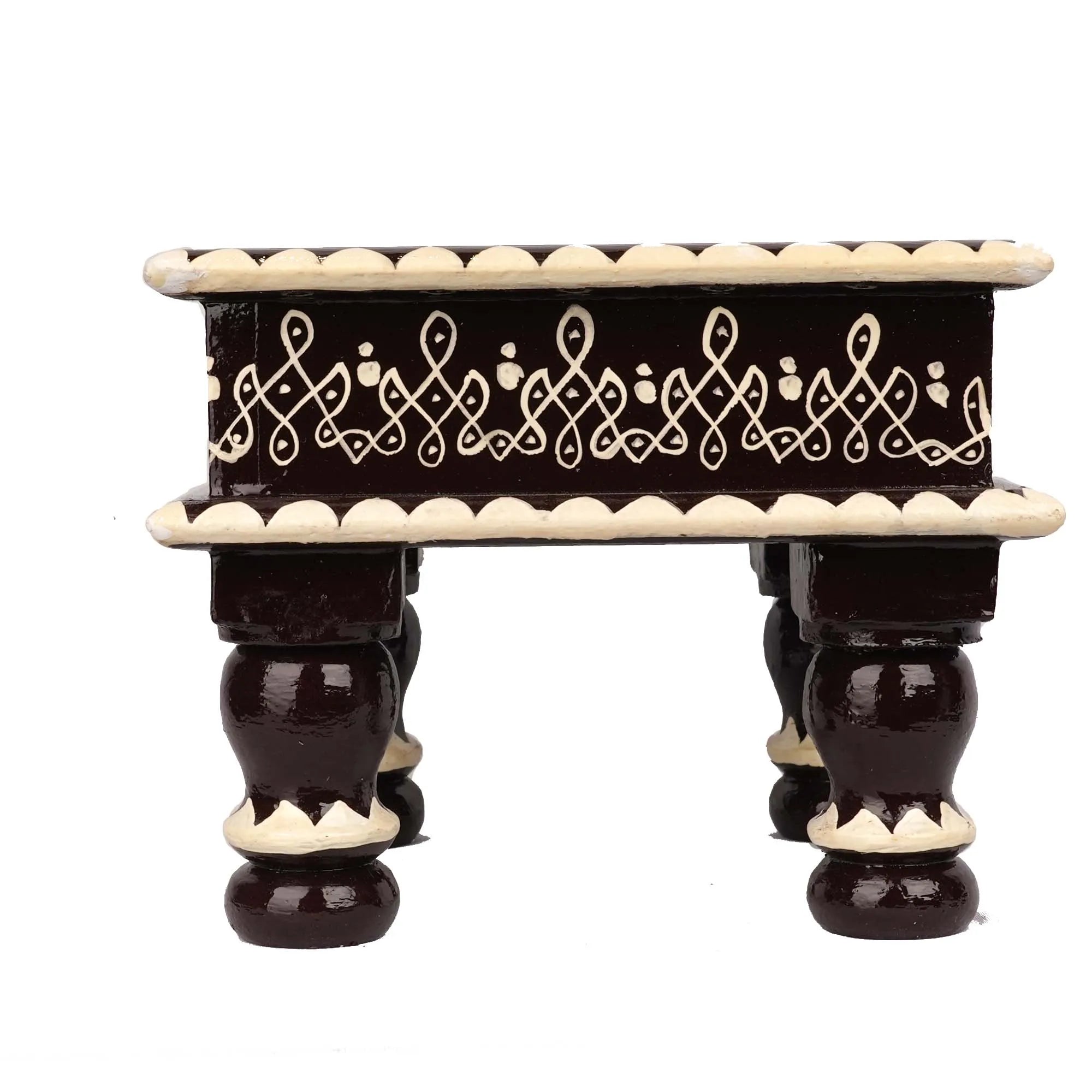 Wooden Kolam Design Chowki