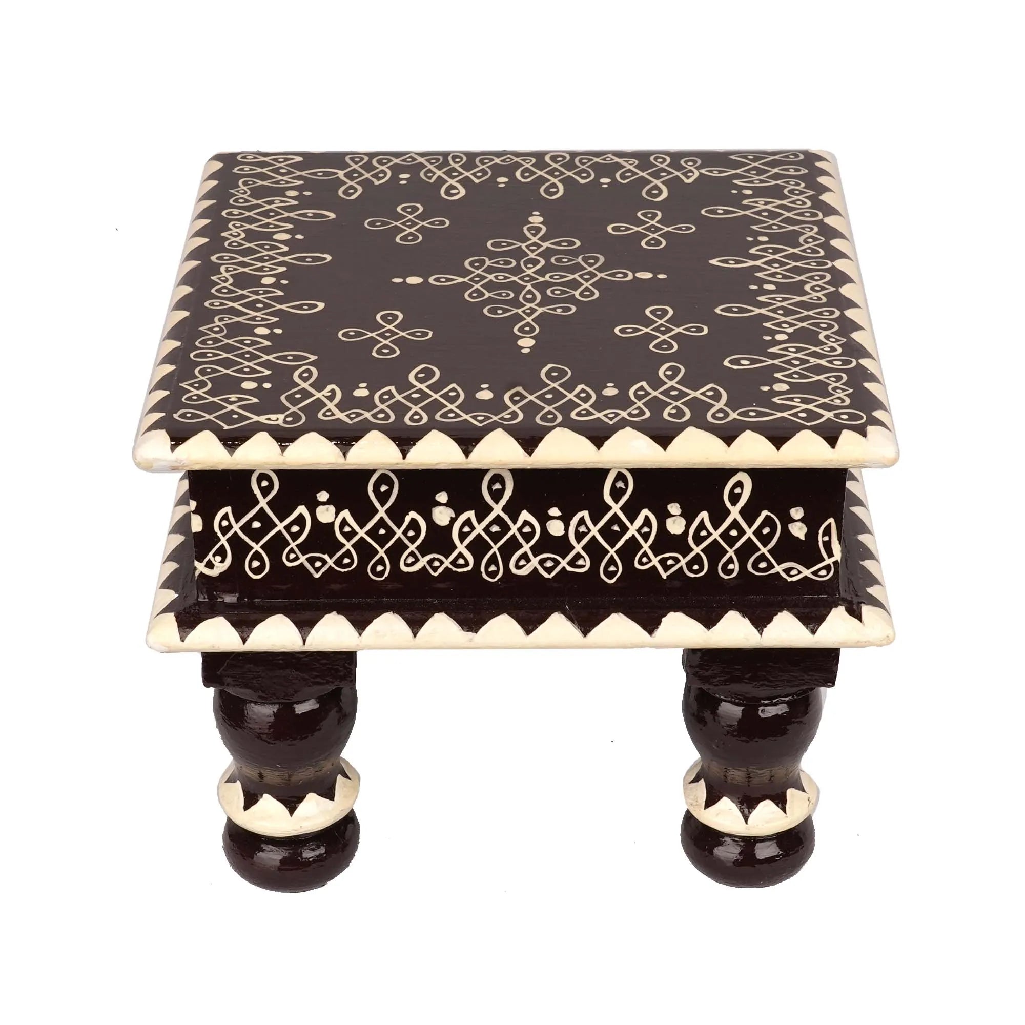 Handcrafted Wooden Kolam Chowki