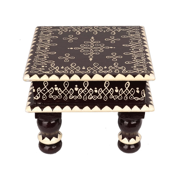 Handcrafted Wooden Kolam Chowki