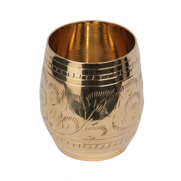 Brass Glass Barrel Pair – 3.5" Height