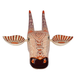 Handcrafted Wooden Bull Head Wall Décor – 17