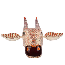 Handcrafted Wooden Bull Head Wall Décor – 17