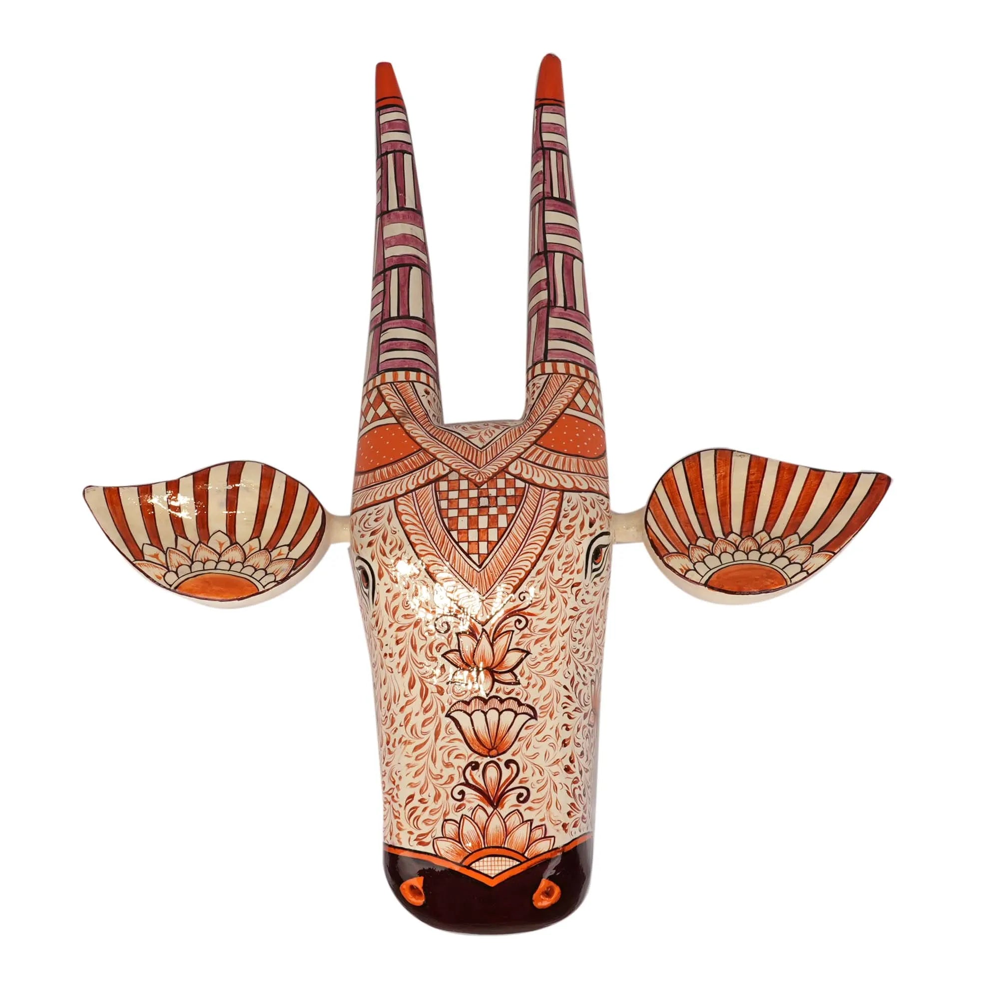 Handcrafted Wooden Bull Head Wall Décor – 17