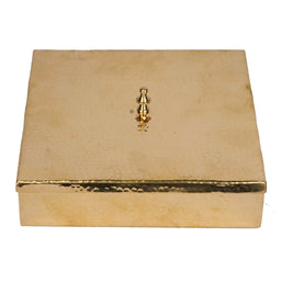 Brass Masala Box – Square Traditional Spice Storage Box – 8.5