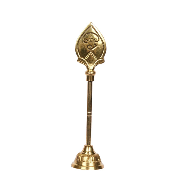 Handcrafted Brass Vel Stand – Traditional Murugan Pooja Décor