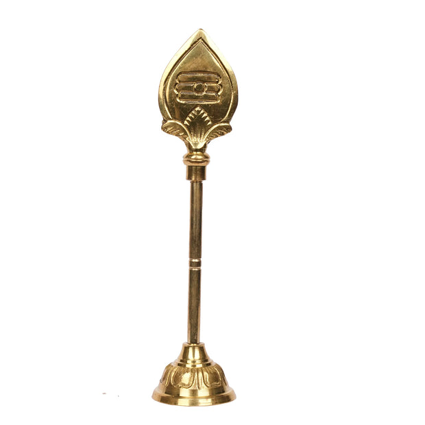 Handcrafted Brass Vel Stand – Traditional Murugan Pooja Décor