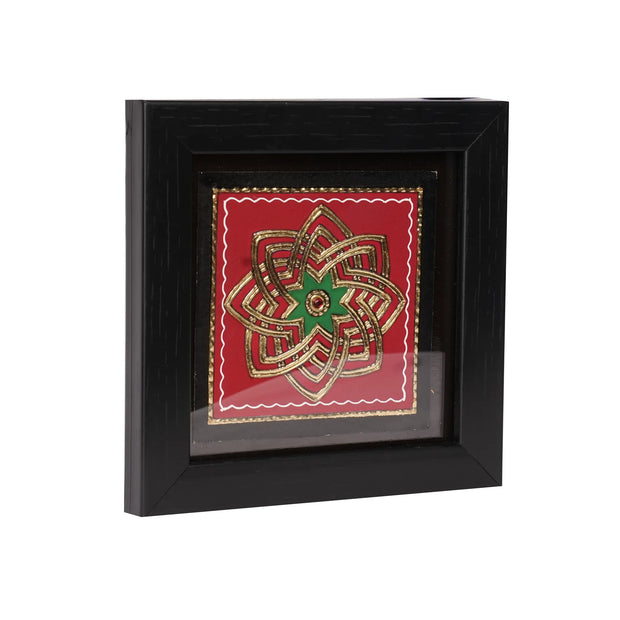 Kolam Stool – Traditional Wooden Stool 5" × 5"