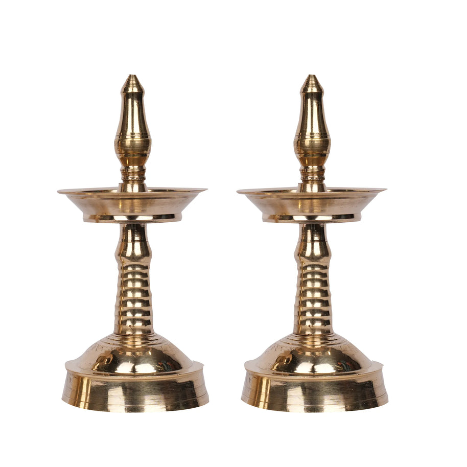 Handcrafted Brass Kerala Deepam – 4.5" Height | Pair