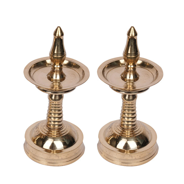 Handcrafted Brass Kerala Deepam – 4.5" Height | Pair