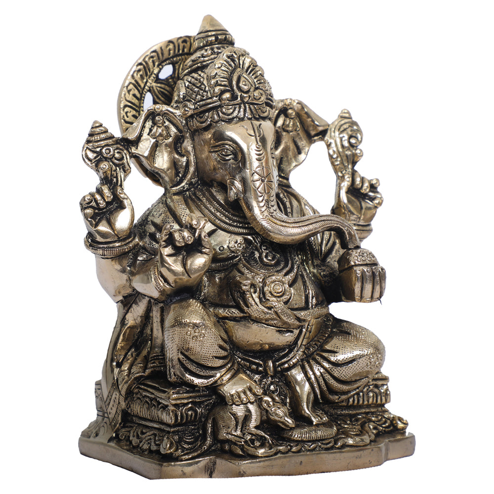 Handcrafted Brass Ganesha Idol for Pooja, Home Décor, and Gifting