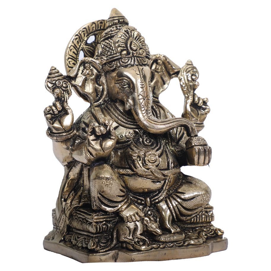 Handcrafted Brass Ganesha Idol for Pooja, Home Décor, and Gifting