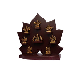 Goddess Ashtalakshmi Idol Set with Wooden Base