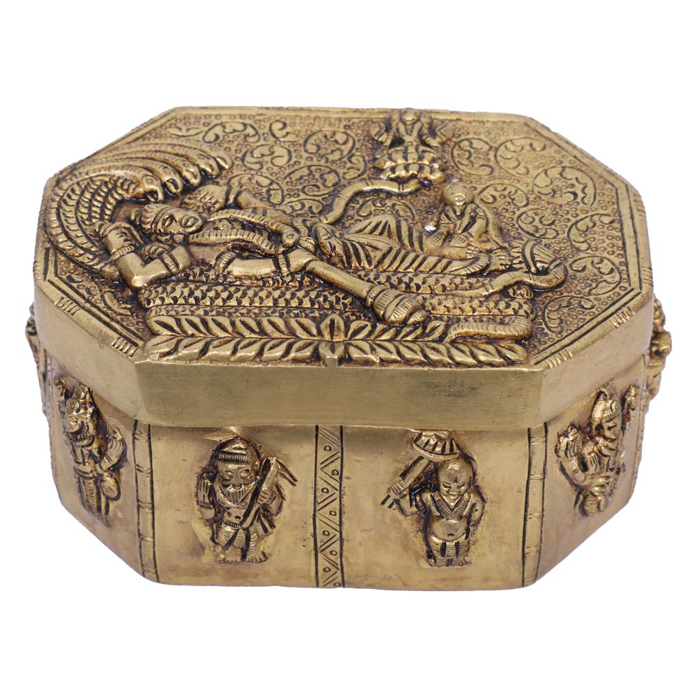 Handcrafted Brass Dashavathara Antique Box for Home