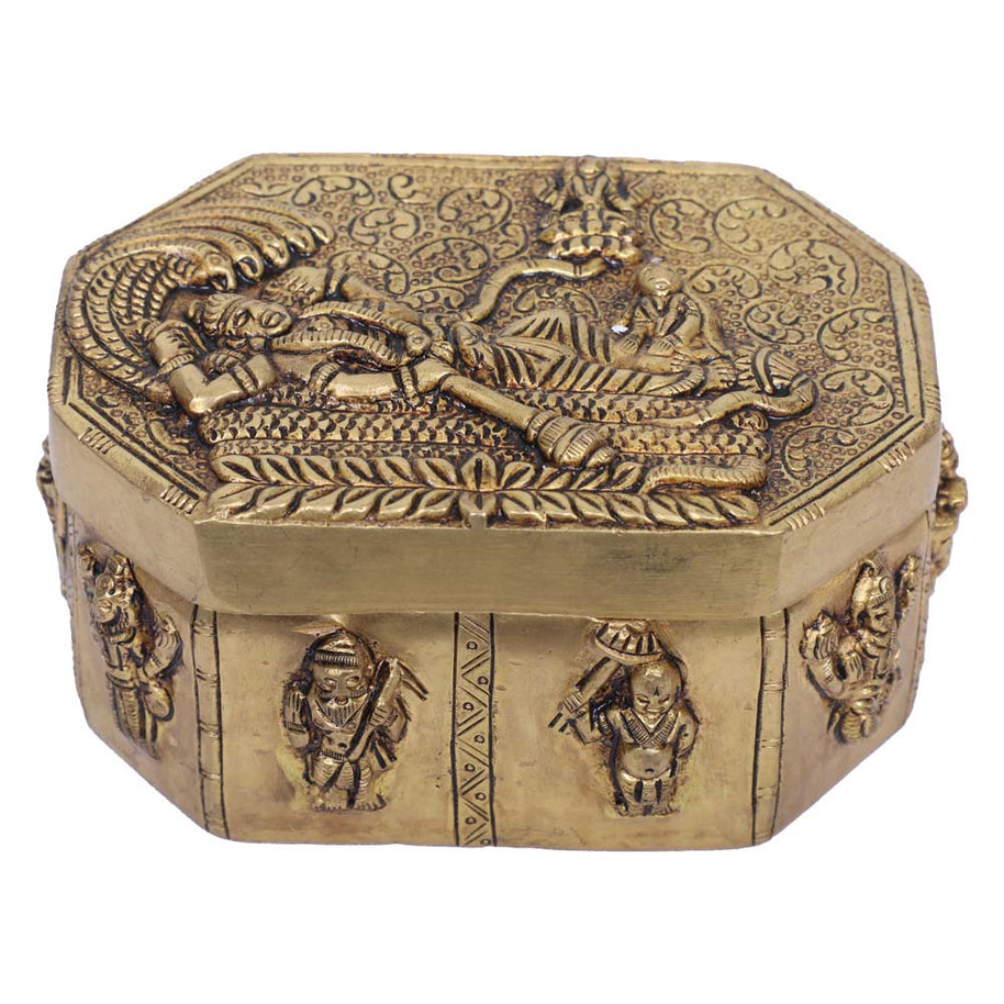 Handcrafted Brass Dashavathara Antique Box for Home