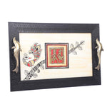 AO  WOODEN DHOKRA ART TRAY