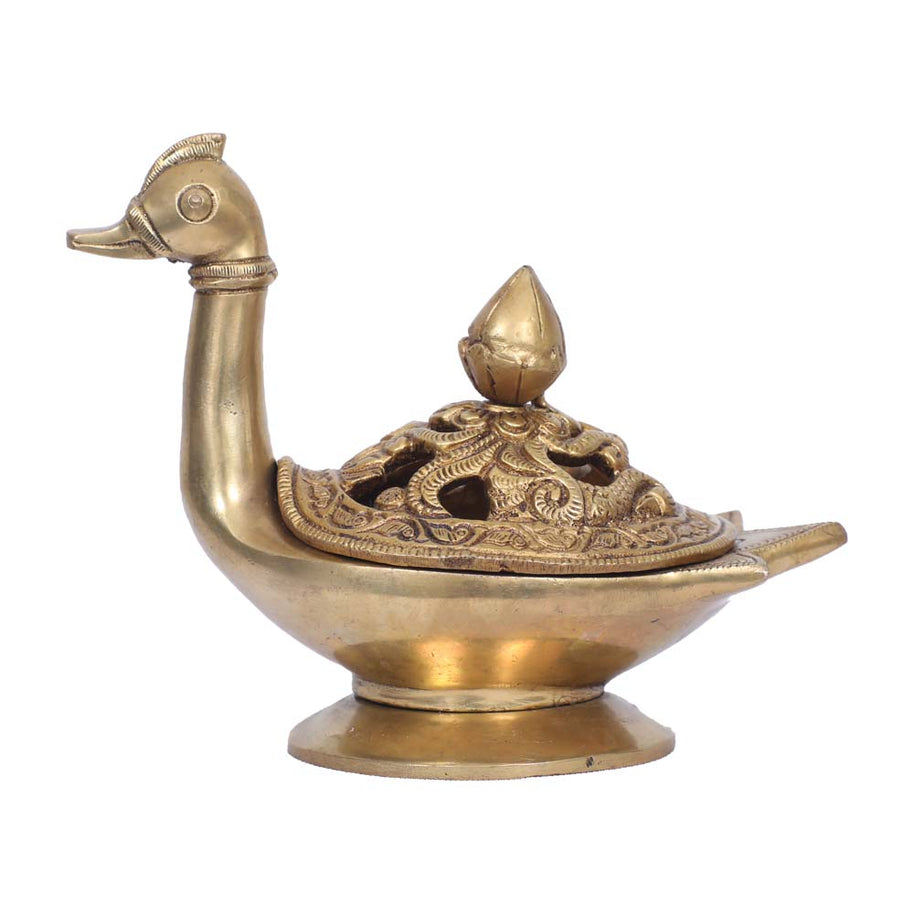 BRASS DUCK SHAPE DHOOP DHANI