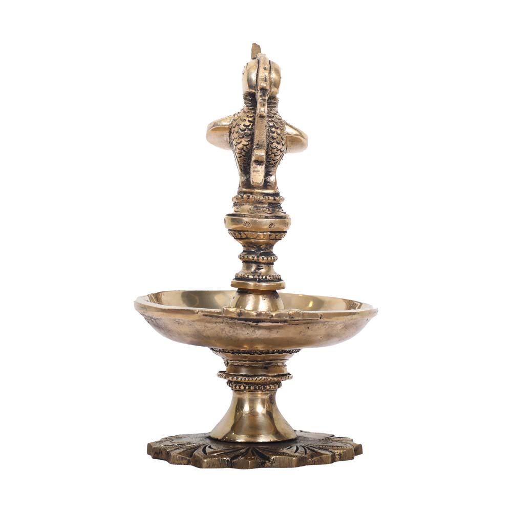 Antique Brass Bird Diya for Pooja
