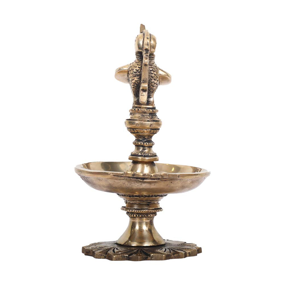 Antique Brass Bird Diya for Pooja