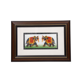 Silk Painting Two Elephant Medium