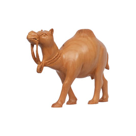 Rustic Wooden Camel Statue