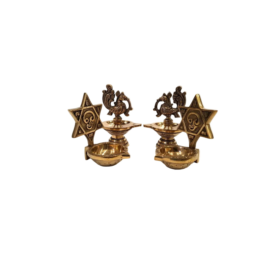 Brass Bird and  Murugan Diya  – Traditional Pooja and Festive Gifting | Combo Set