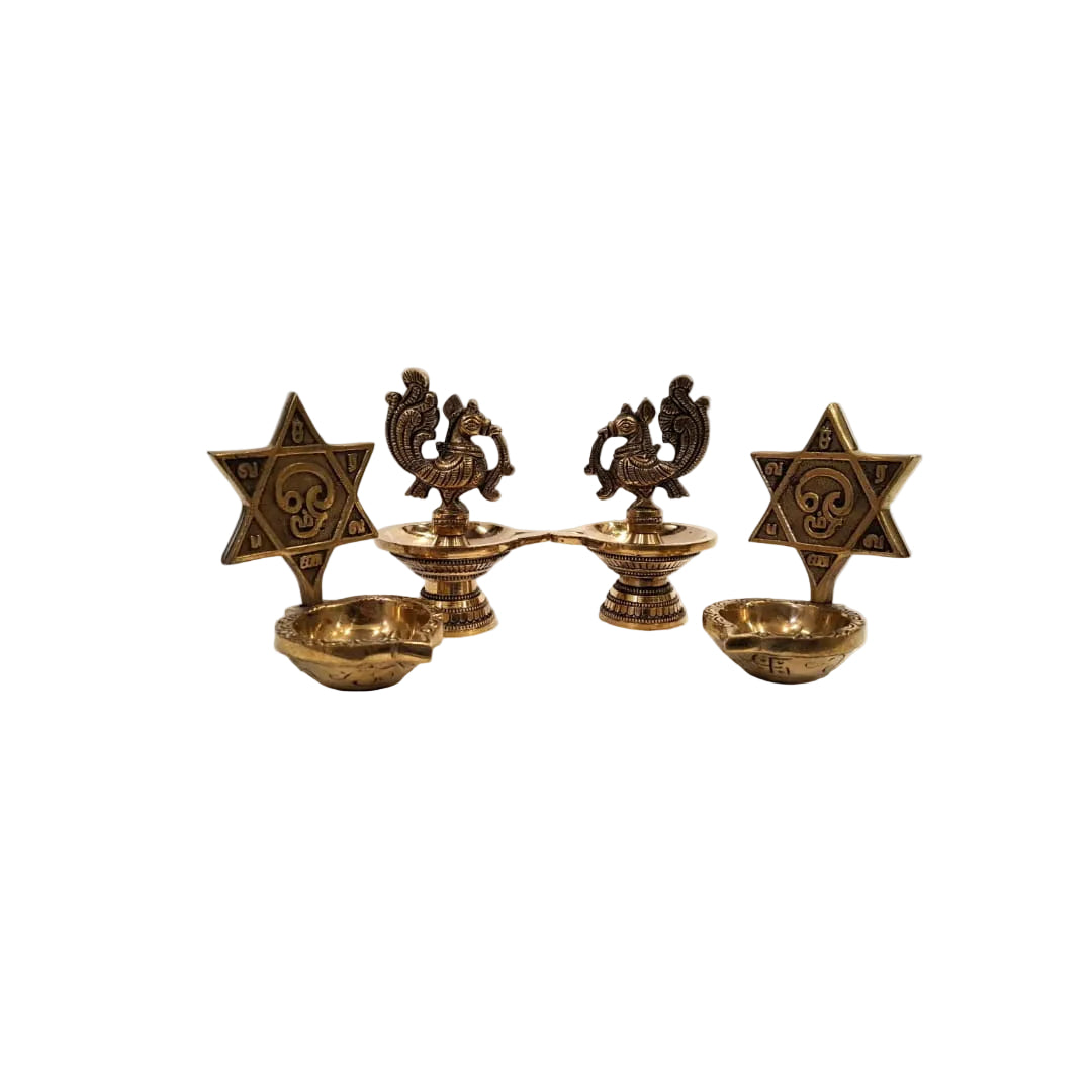 Brass Bird and  Murugan Diya  – Traditional Pooja and Festive Gifting | Combo Set