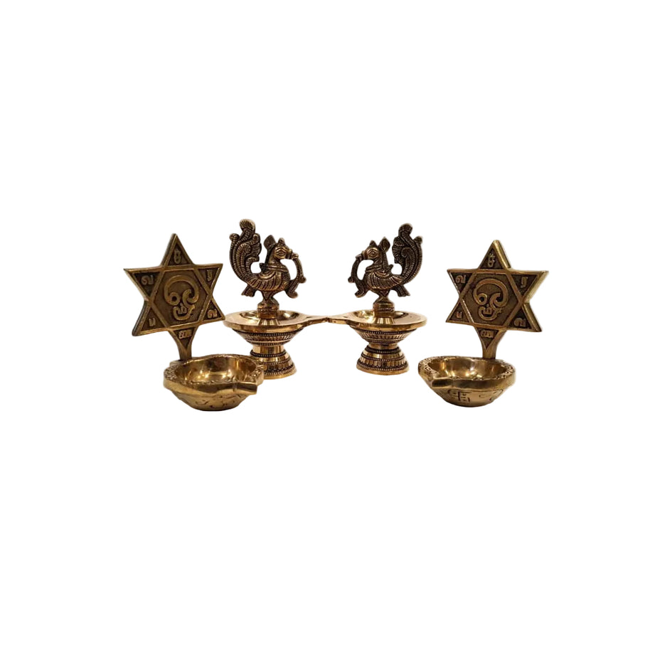 Brass Bird and  Murugan Diya  – Traditional Pooja and Festive Gifting | Combo Set